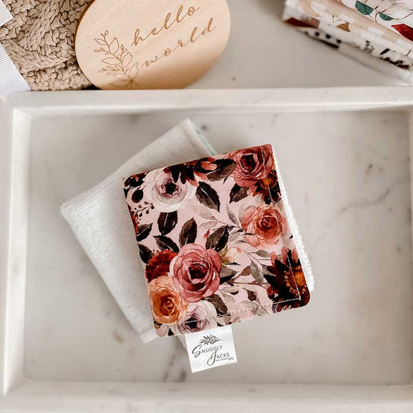 Blith Wash Cloths: Soft and Durable Cotton, Floral and Fauna Design, Perfect for Boys and Girls