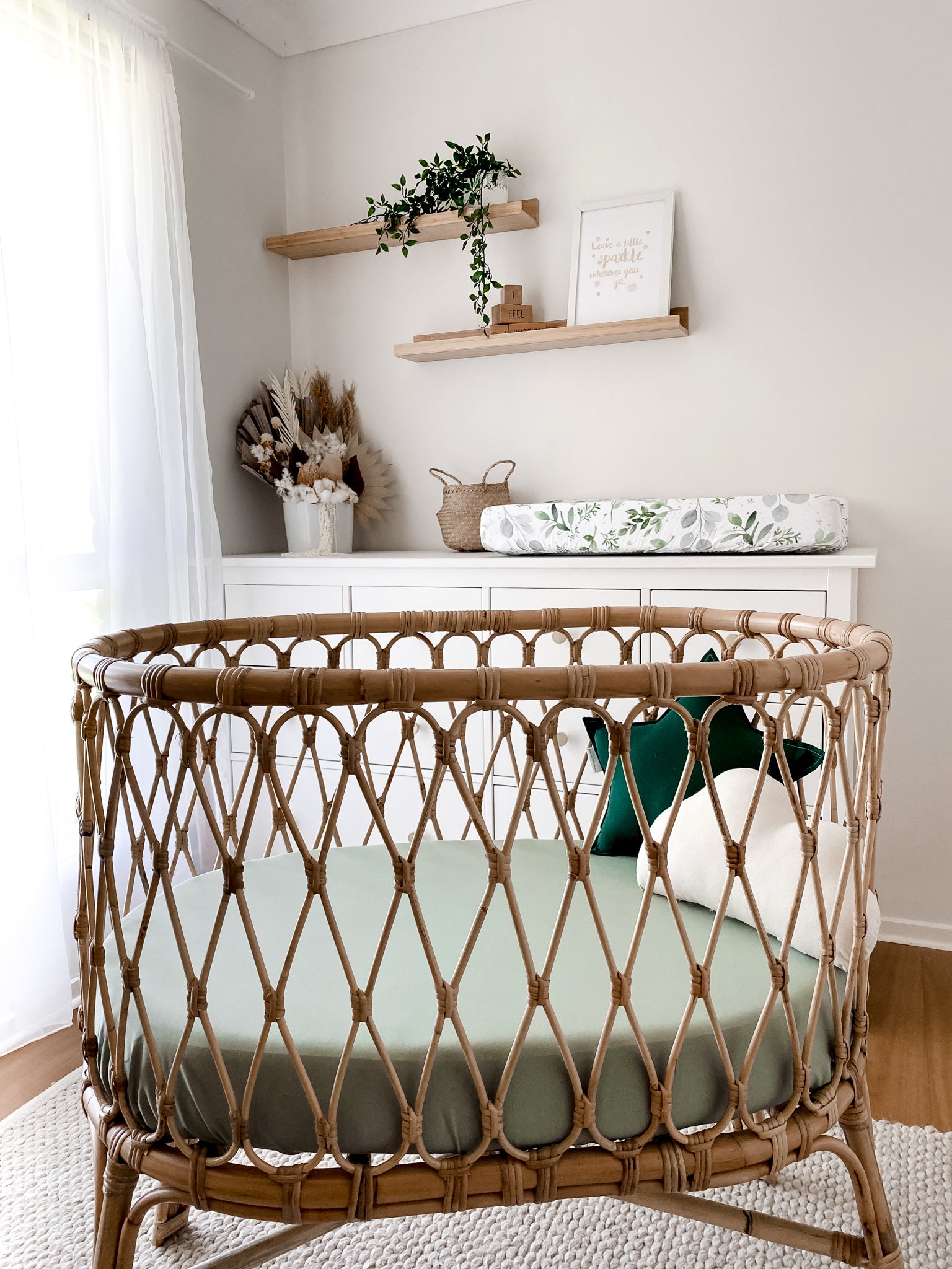 Sage Bassinet sheet with a focus on safe sleep for your baby