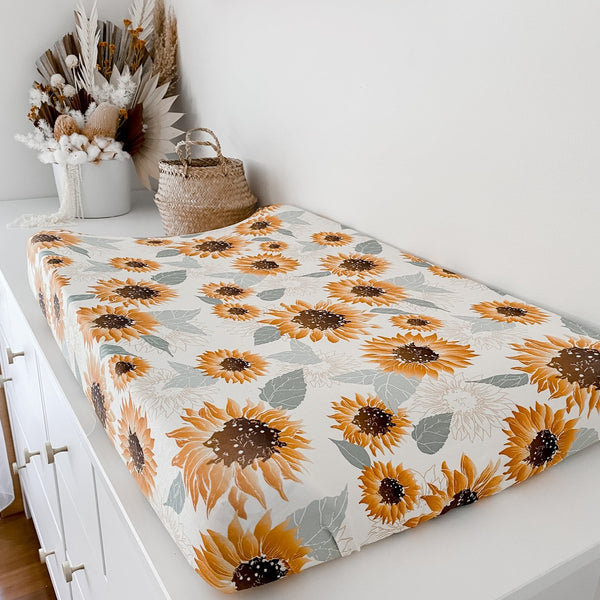 Sunflowers Bassinet Sheet / Change Mat Cover